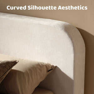 RECCI AirFrame™ Bed Frame with Bread Curved Headboard