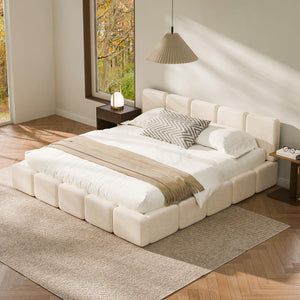 RECCI Upholstered Platform Bed Frame with Plush Cloud Design