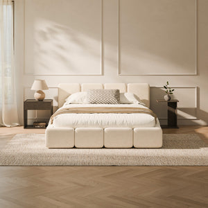 RECCI Upholstered Platform Bed Frame with Plush Cloud Design