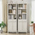 Bookcases with 4 Doors and 1 Drawer, Floor Standing Display Storage with 1 Adjustable Shelf, Tall Bookcase for Home Office, Living Room (White Oak, 4 Doors)