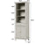 Bookcases with 4 Doors and 1 Drawer, Floor Standing Display Storage with 1 Adjustable Shelf, Tall Bookcase for Home Office, Living Room (White Oak, 4 Doors)