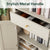 Bookcases with 4 Doors and 1 Drawer, Floor Standing Display Storage with 1 Adjustable Shelf, Tall Bookcase for Home Office, Living Room (White Oak, 4 Doors)