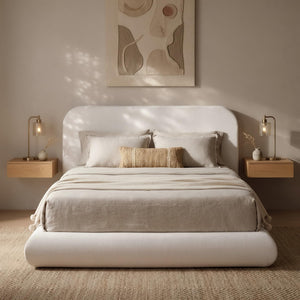 RECCI AirFrame™ Bed Frame with Bread Curved Headboard