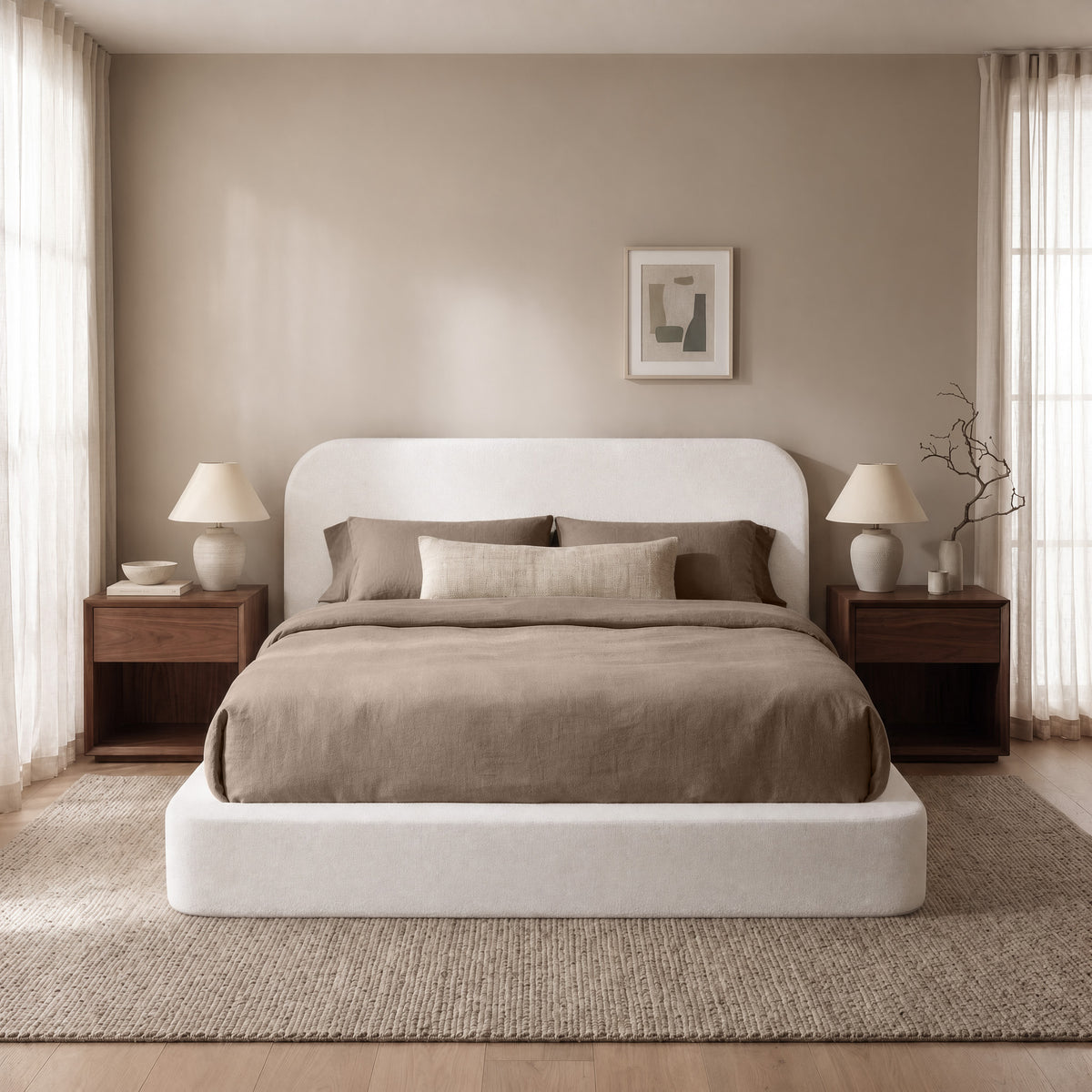 RECCI AirFrame™ Bed Frame with Rounded-Corner Headboard