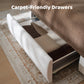 RECCI Upholstered Wingback Bed Frame with Storage Drawers