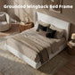 RECCI Upholstered Wingback Bed Frame with Storage Drawers