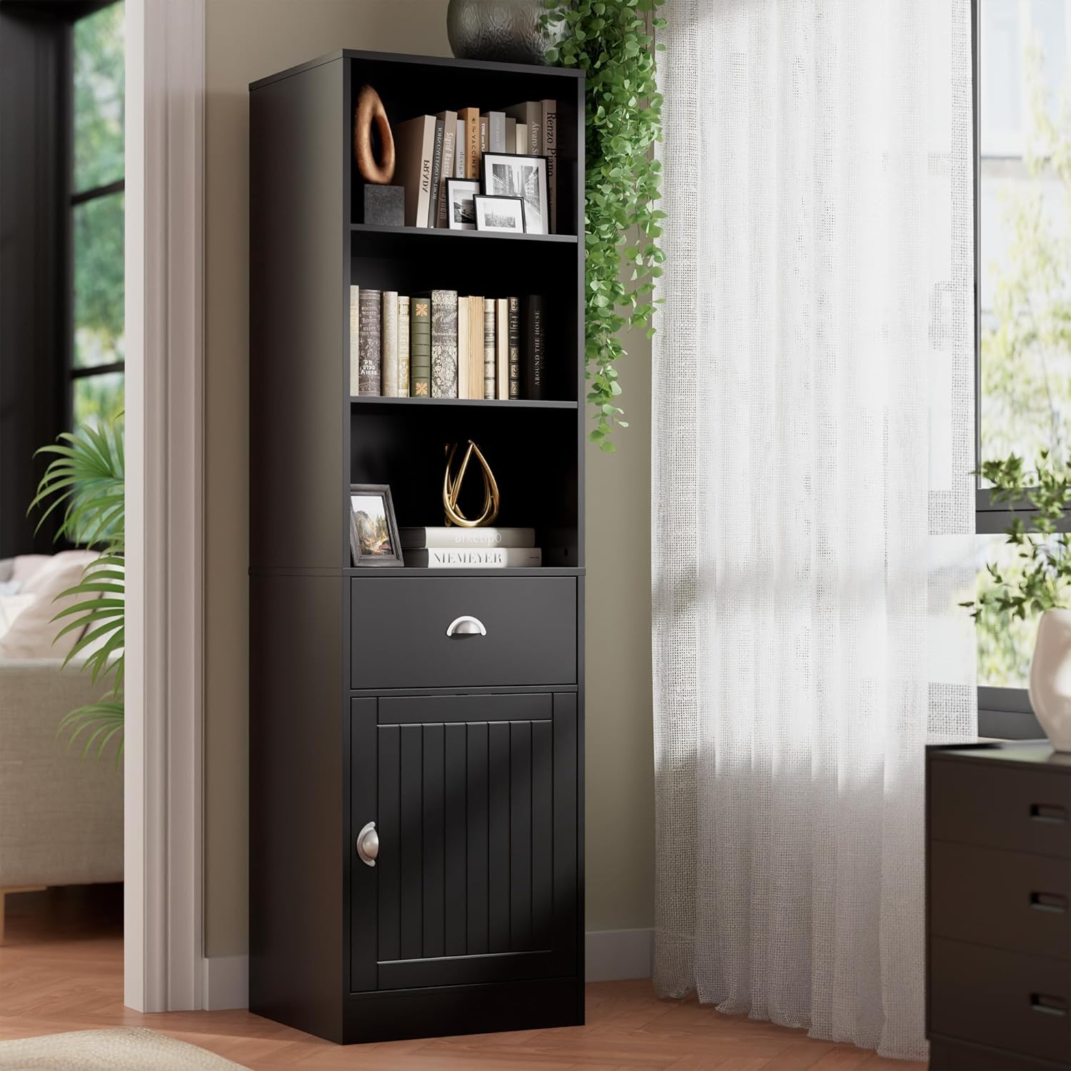 bookshelf-with-door-and-drawer-3-shelf-bookcase-3-tier-freestanding-tall-bookcase-display-shelf-with-cabinet-narrow-bookshelf-for-bedroom-living-room-office