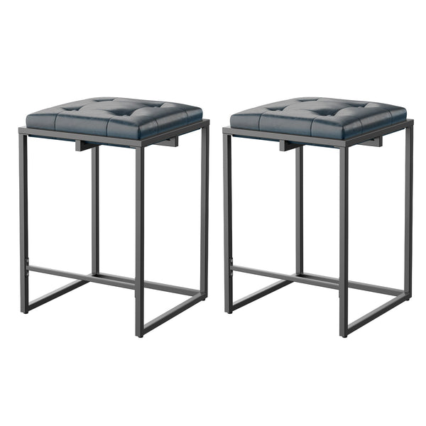 cozy-castle-barstool-set-of-2-square-tufted-counter-stool-24-inch-island-chairs-for-kitchen-counter-faux-leather-metal-frame-bar-stools-dark-blue